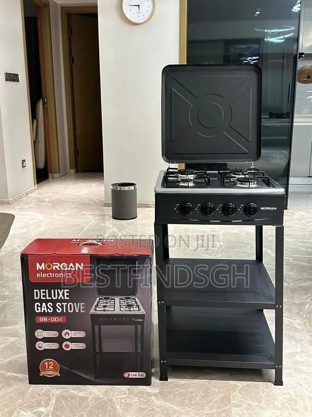 4-Burner Gas Stove With a Stand and Storage Shelves · Photo 1