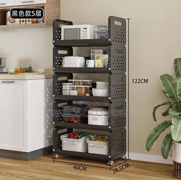 5 Tier Heavy Duty Kitchen Storage Rack With Wheels · Photo 1