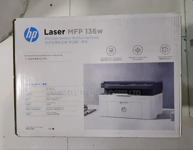 HP LaserJet MFP 136w A4 Monochrome Wireless All-in-One Printer