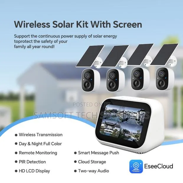 Eseecloud 1-to-4 Solar Camera Set With Screen · Photo 1