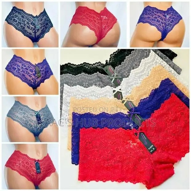 12 Pieces of Ladies Cotton Lace Panties Set- Muilticolours · Photo 1