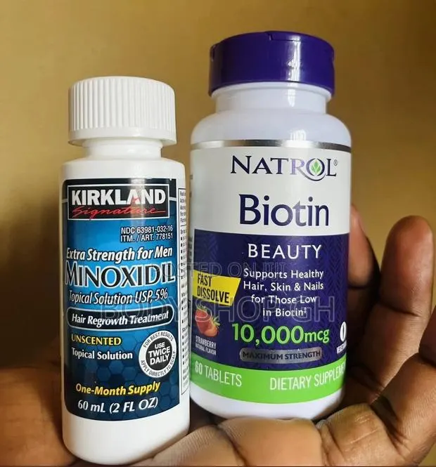 Natrol Biotin + Kirkland Minoxidil Combo for Beard Growth · Photo 1