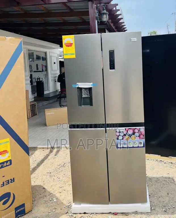 Super Affordable Pearl PF-613MDIXWD-1A Side by Side 4 Door Fridge,Gray · Photo 1