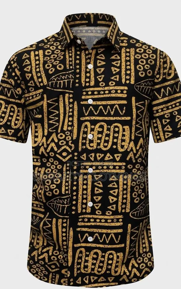 Elegant Men’S African Tribal Print Casual Shirt · Photo 1