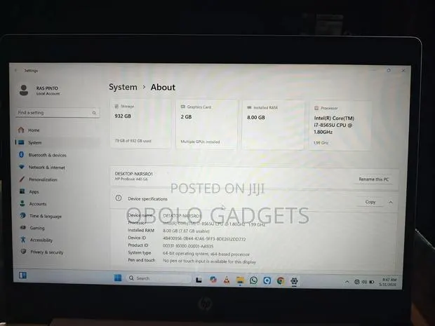 Laptop HP ProBook 440 G6 8GB Intel Core i7 HDD 1T · Photo 1