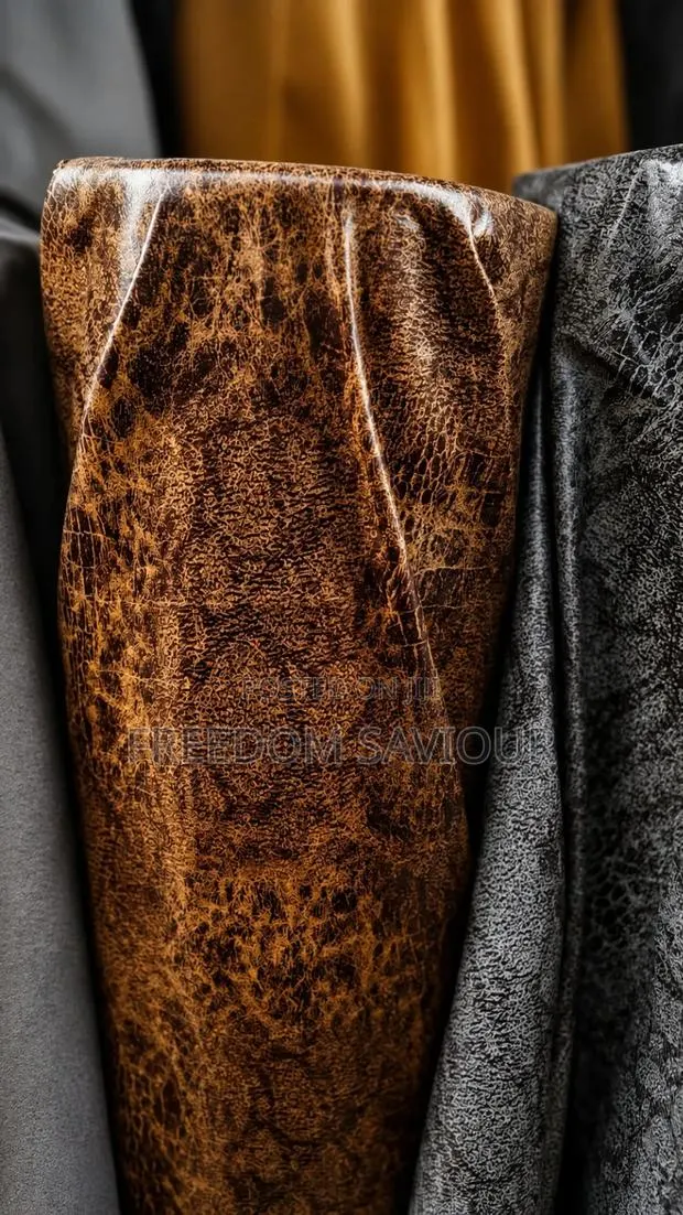 Premium Antique Brown Leather Upholstery Material · Photo 1