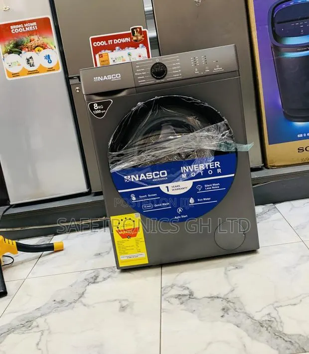 Top Class Nasco Washing Machine 8kg Front Load Full Automatic Silver · Photo 1