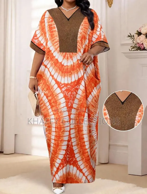 Women's Elegant Tie-Dye Boubou Kaftan Dress - Plus Size Party Dress · Photo 1