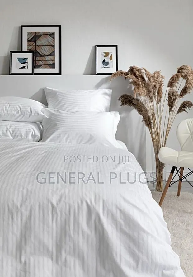 Reliable Quality For Hotels ;White Striped Duvet Cover Only For Hotels · Photo 1