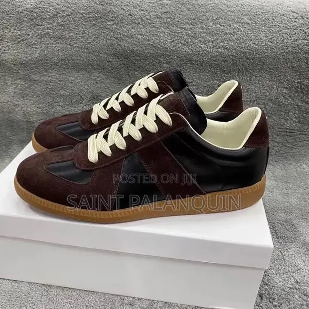 Maison Margiela Brown Leather and Suede Construction With Gum Sole · Photo 1