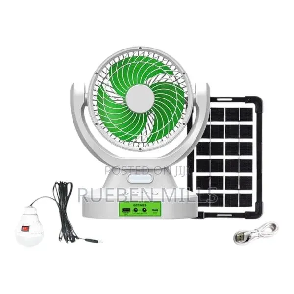 Three Speed Wind Adjustment Rechargeable Solar Box Fan · Photo 1