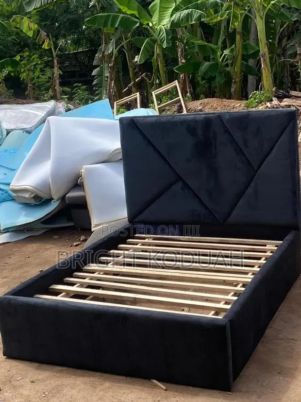 Neat Dark Double Bed Frame · Photo 1