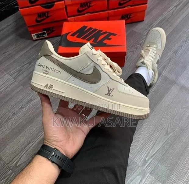 Custom Nike Air Force 1 Low X Louis Vuitton (Cream /Brown/Off-White) · Photo 1