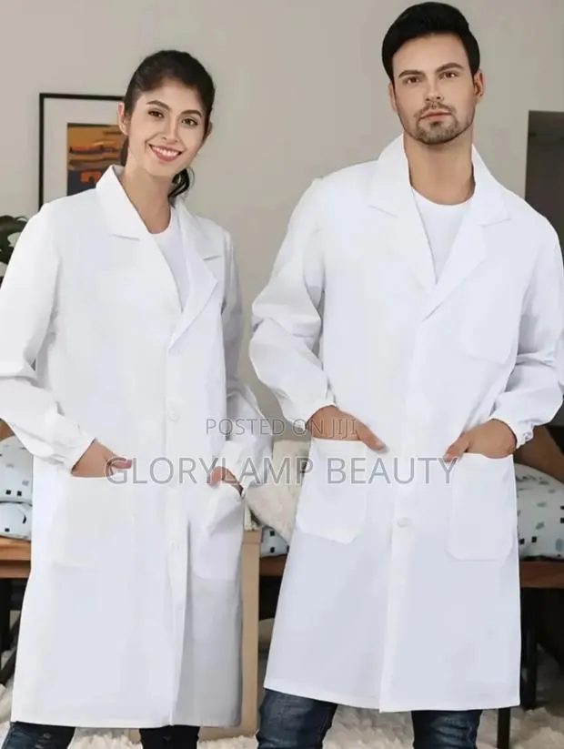 Unisex Professional White Lab Coat – For Doctors, Nurses Students · Photo 1