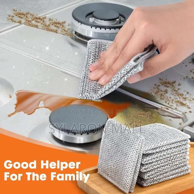 10pcs Premium Double-layer Stainless Steel Scrub Cloth · Photo 1