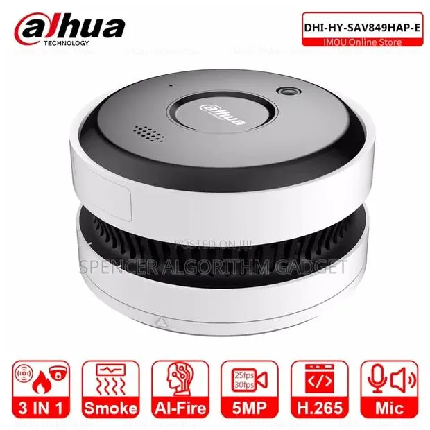 DAHUA 5MP IR Ai-Fire Smoke Sensing Network IP Camera Flame · Photo 1
