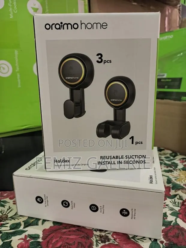 Oraimo Holdex 5kg Load Capacity Reusable Vacuum Suction Cup Hooks · Photo 1