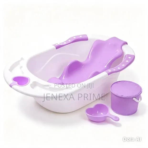 Baby Anti-Slip Big Plastic Bathtub for Toddlers – Purple · Photo 1