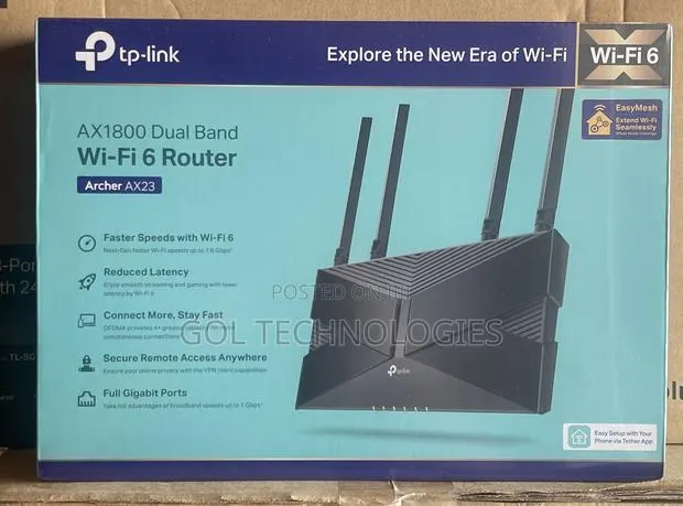 Tp-Link Fast Speed Router Ax1800 Dual Band Wi-Fi 6 Router Archer Ax23 · Photo 1
