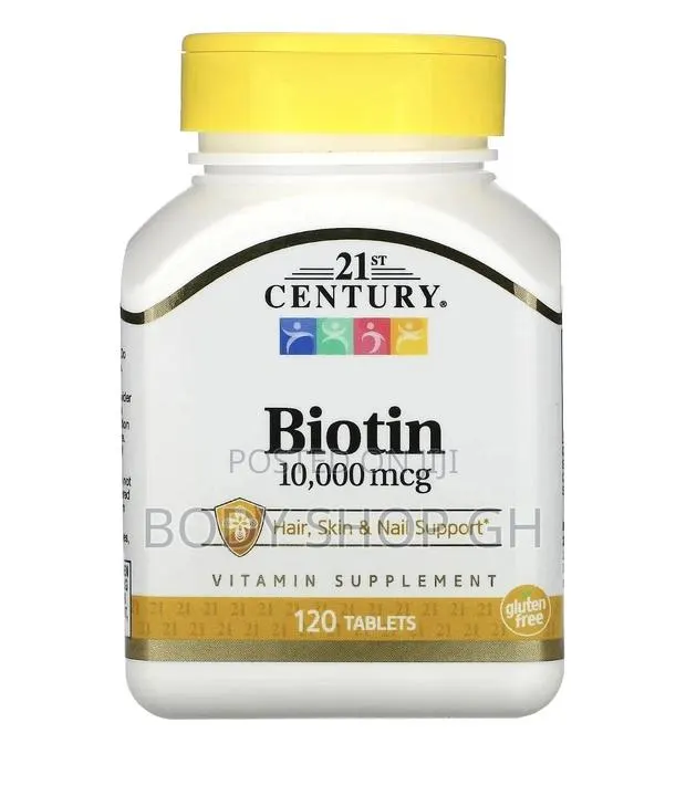 Biotin for Hair, Skin Nails -10,000mcg (120 Tablets) · Photo 1