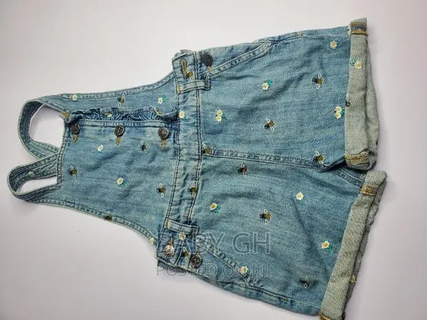Floral Embroidered Denim Dungarees · Photo 1