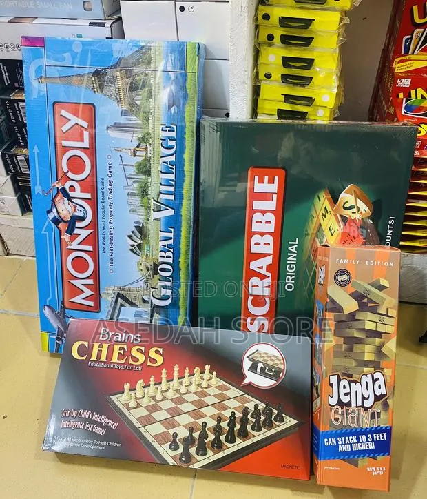 Jenga, Monopoly, Scrabble and Chess Games · Photo 1