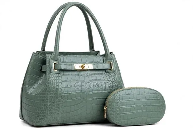 IKUEMAN 2-in-1 Crocodile Pattern Ladies Handbag + Purse Set - 6 Colors · Photo 2