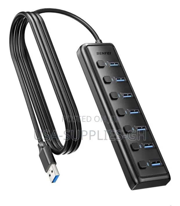 BENFEI USB 3.0 Hub 7-Port USB Splitter With Power on/Off From USA · Photo 1