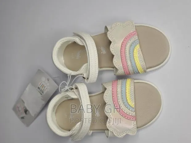 White Girls Sandals With Rainbow Velcro · Photo 2
