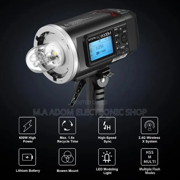 Godox AD600BM Bowens Mount 600ws GN87 HSS Outdoor Flash Stro · Photo 1