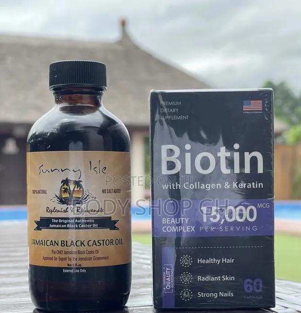 Castor Oil + Biotin + Collagen + Keratin Hair Growth Pack · Photo 1