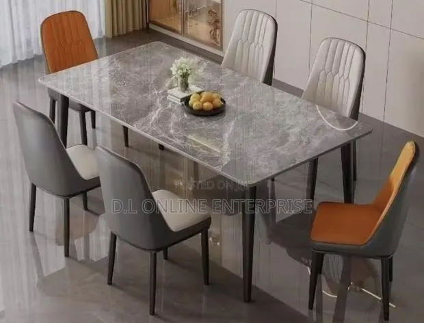 Modern Marble Dining Table Set With 6 Chairs – Luxury Design · Photo 1
