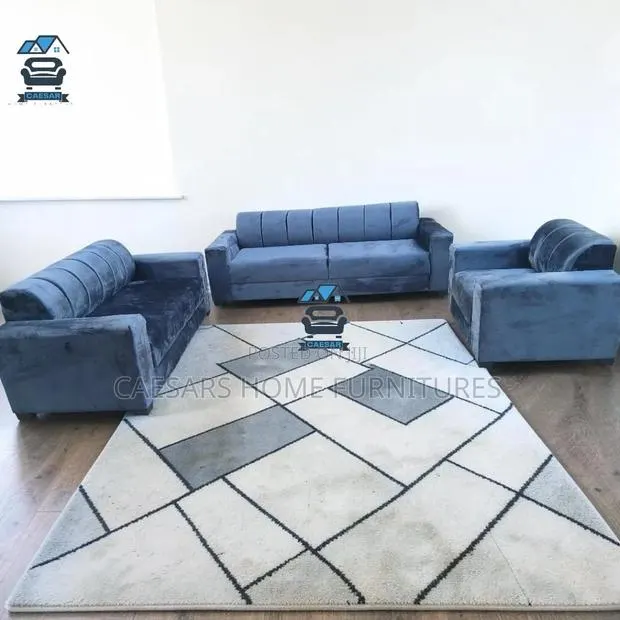 6 Seater Grey Velvet Sofa Set · Photo 1
