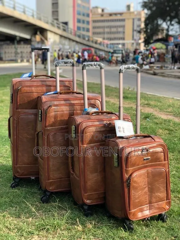 4piece Sets Luggage Expandable Suitcase Luggage, BROWN COLOR · Photo 1