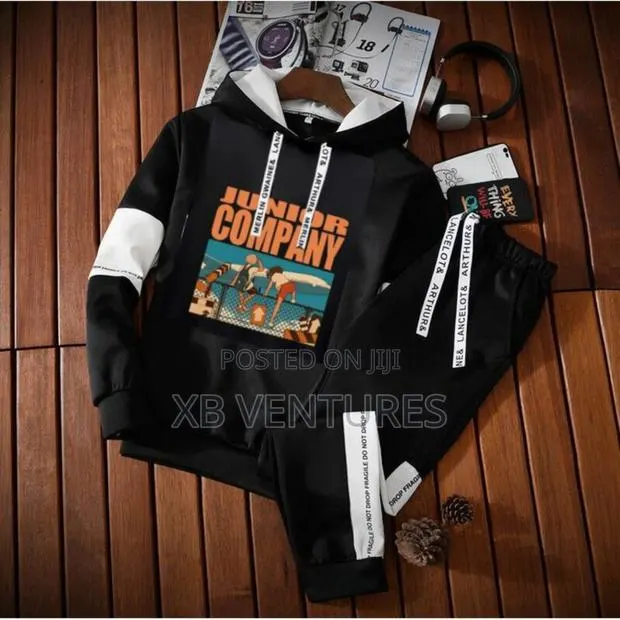 Men's Printed Patchwork Hoodie Long-Sleeve Two-Piece · Photo 1