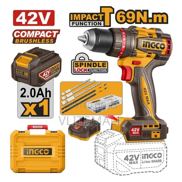 Brushless Motor Lithium-Ion Cordless Impact Drill Cidli426981 · Photo 1