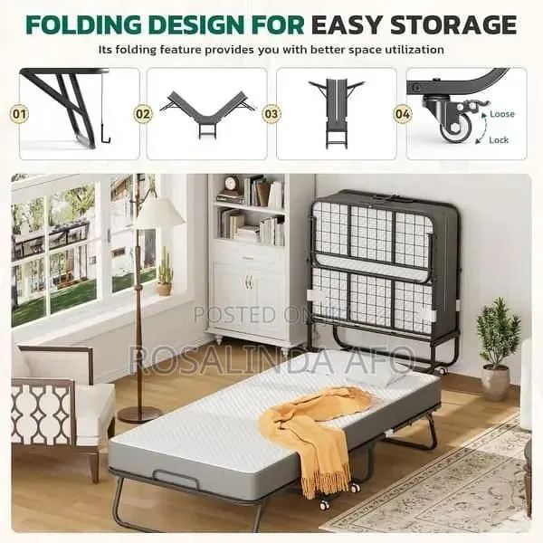 One and Half Foldable Bed Plus Mattress · Photo 1