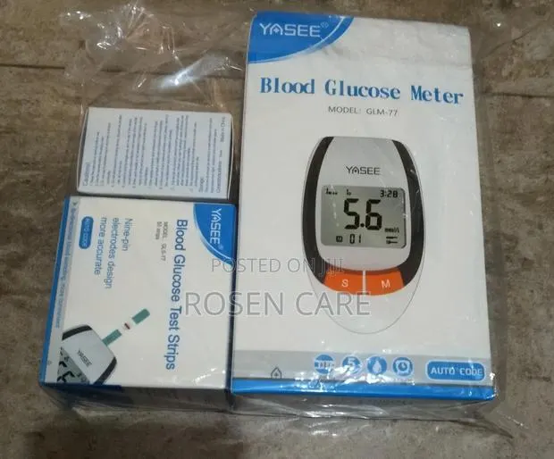 Yasee GLM 77 Quality Glucometer Glucose Meter Monitor With 50 Strips · Photo 1