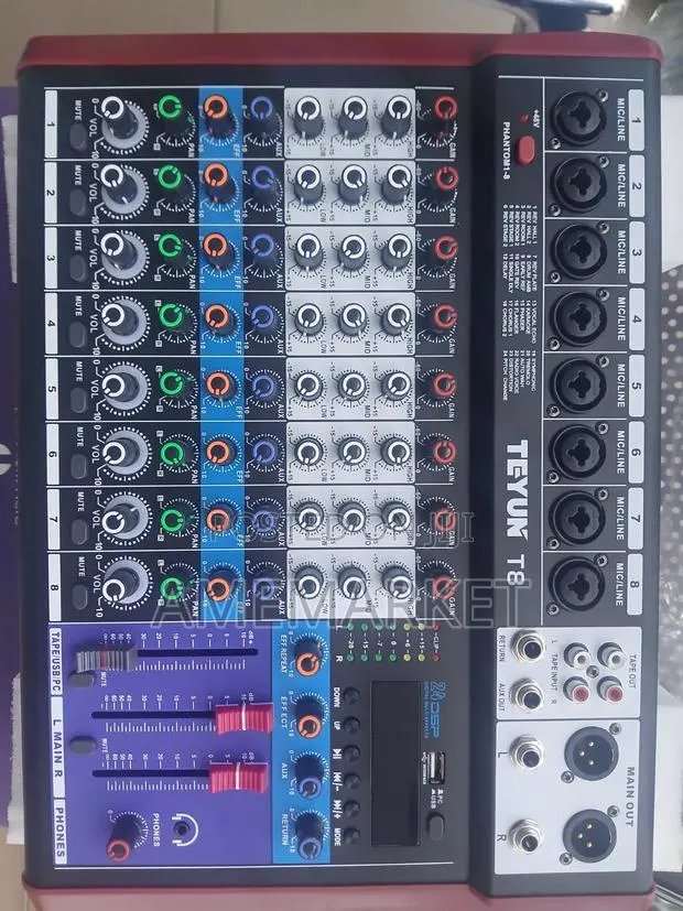 T8 Professional 8 Channel Power Mixer With Usb Bluetooth · Photo 1