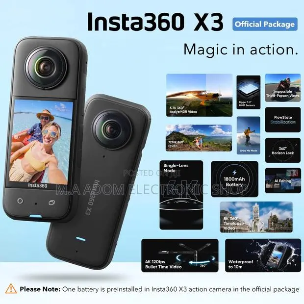 Insta360 X3 - Waterproof 360 Action Camera · Photo 1