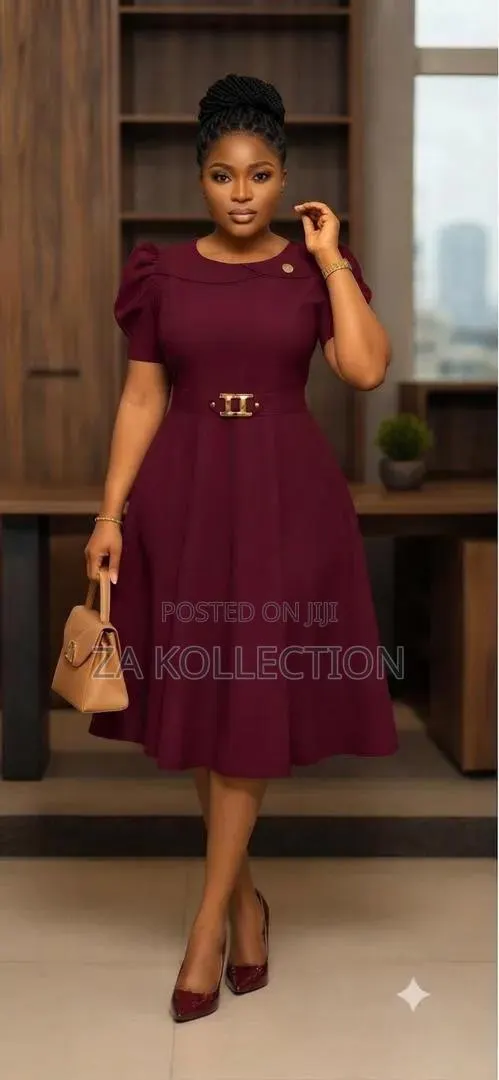 Women's High Waist Pleated Office Dress · Photo 1