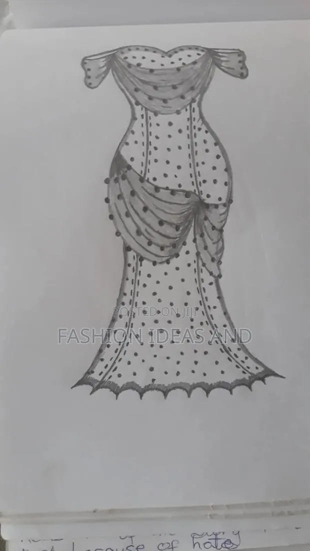 An Outfit Illustration For Engagement Ceremony With Kente Fabric · Photo 1