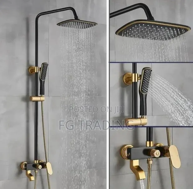 Bathroom Shower Mixer - Black and Gold Shower - · Photo 1