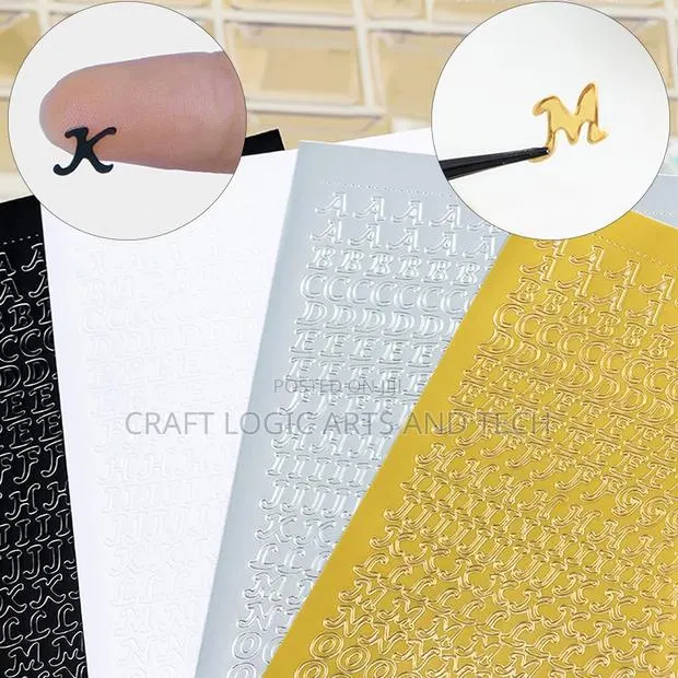 Alphabet Stickers Holographic Letters Epoxy Resin Art Gh₵15 · Photo 1