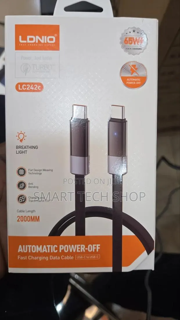 Ldnio LC242C Automatic Power Off USB C to C Cable 65watts · Photo 1