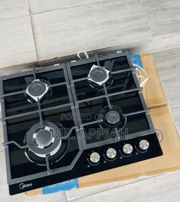 Extra Quality Midea 60GJ084 60cm 4 Gas Tempered Glass Hob · Photo 1