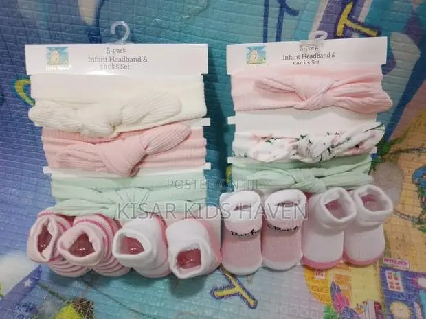 5 Pack Infant Headband and Socks Set 0 to 9months ( Price Per Pack) · Photo 1