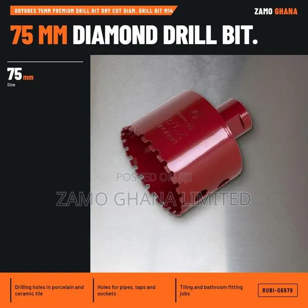 Drygres 75Mm Premium Drill Bit Dry Cut Diam. Drill Bit M1 - RUBI-06979 · Photo 1
