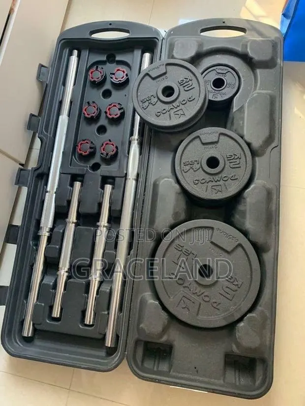 Original Heavy Weighted Chrome Dumbbell and Barbells 50 Kilogram · Photo 1