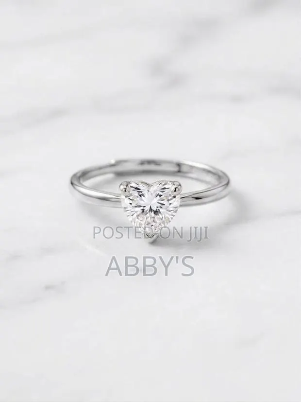 Radiant Love Adjustable Silver Moisanite Diamond 1.0 Carat Ring